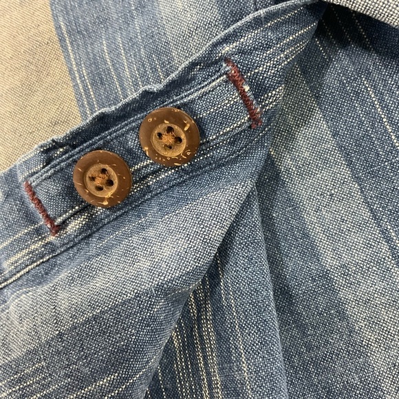 The Territory Ahead Button Down 100% Cotton Striped Casual Gorp Shirt Men Medium - Picture 7 of 9